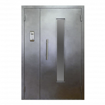 Дверь металлическая утепленная подъездная с остеклением